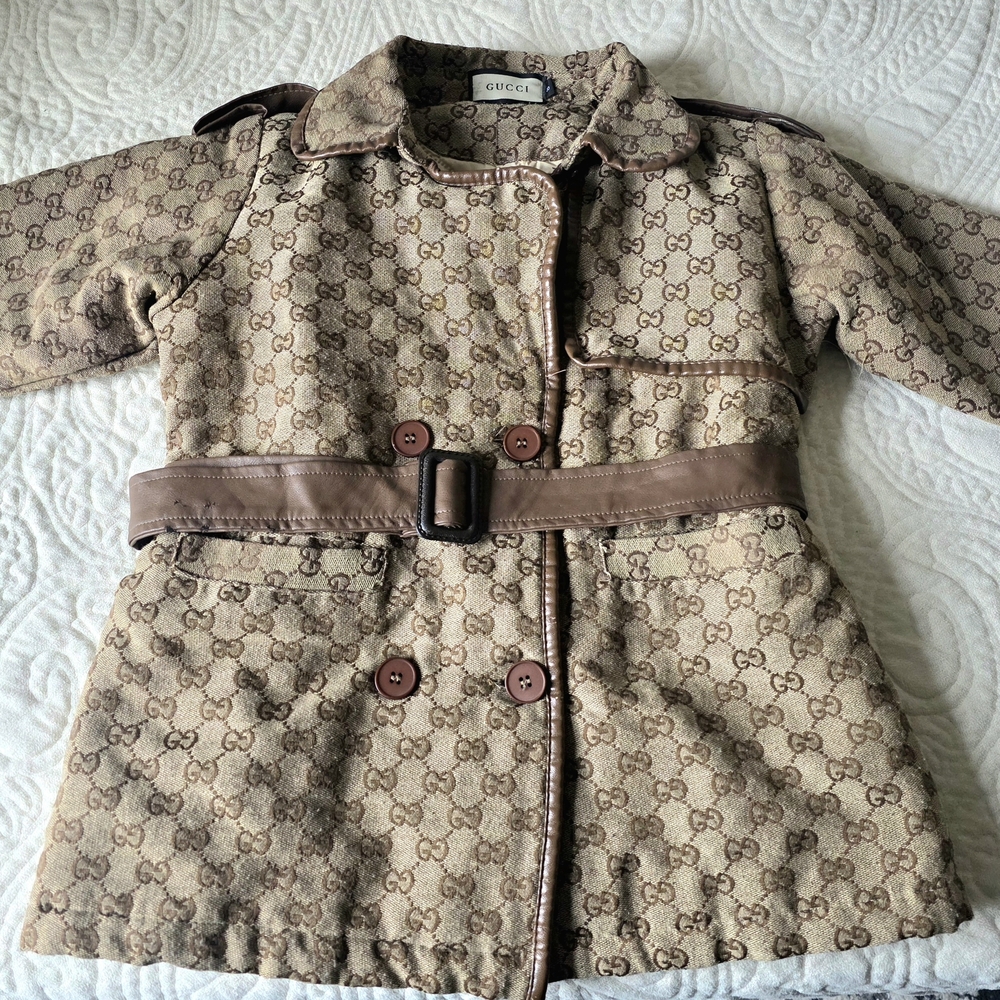 Gucci Kids Beige Patterned Coat